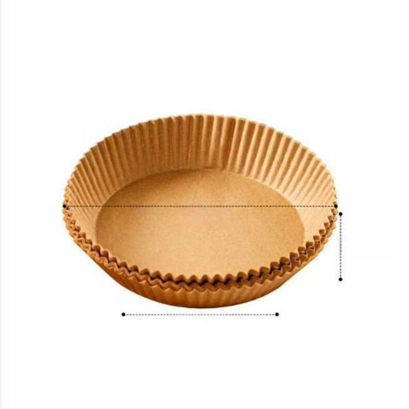 Apvalus kepimo popierius oro fritezei su riebalų atsparia danga, vienkartinis, iš medienos pulpo, 35 gsm