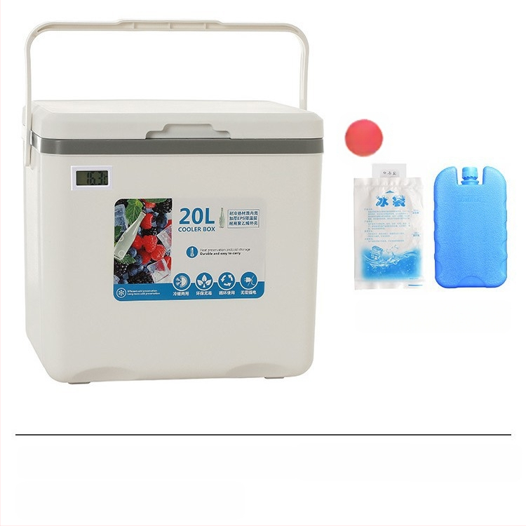 Izoliuota Ledų Dėžutė | Nešiojamas Šaldytuvas Lauko Kempingui ir Naktynių Turgų Prekyvietėms, Ledų Kibiras ir Šaldymo Cilindras, Premium Modernus Minimalistinis Stilius