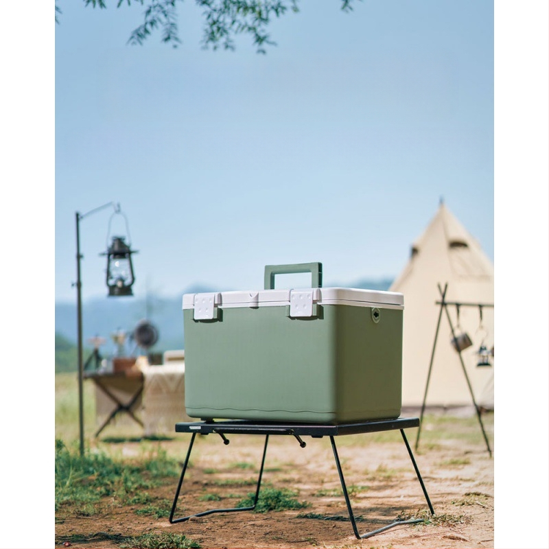 Nešiojamas ledo blokų šaldytuvas lauko stovyklavimui ir naudojimui automobilyje – kompaktiškas ledinio kibiro šaldytuvas