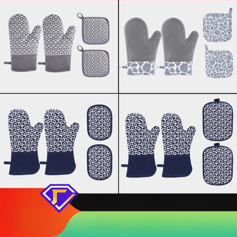 Σετ γαντάκια θερμής μόνωσης από σιλικόνη και υπόστρωμα για κατσαρόλα – υλικό σιλικονοβαμβάκι, μάρκα Le Chun, δυνατή παραμετροποίηση, 2024 κυκλοφόρησε