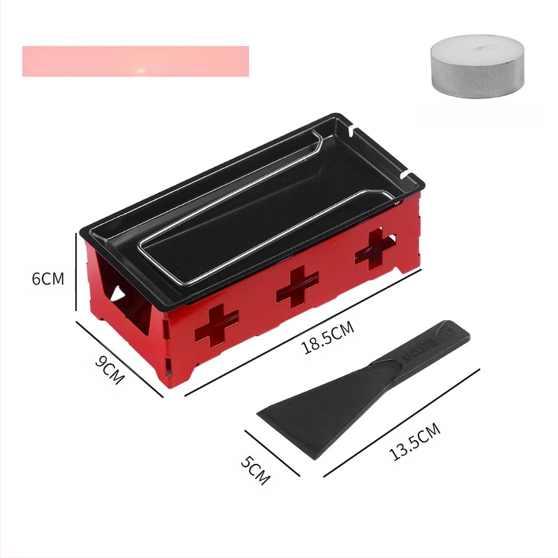 Nešiojamas sūrio kepimo grilis su mini neprilipomomis kepimo formomis ir žvakių laikikliu, tinkamas kempingui