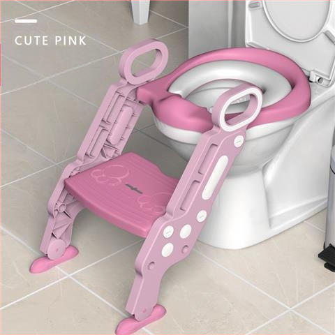 Παιδικό κάθισμα τουαλέτας με επένδυση και σκαλοπάτι τύπου, πολυπροπυλένιο