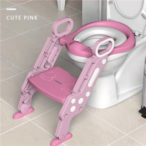 Παιδικό κάθισμα τουαλέτας με επένδυση και σκαλοπάτι τύπου, πολυπροπυλένιο