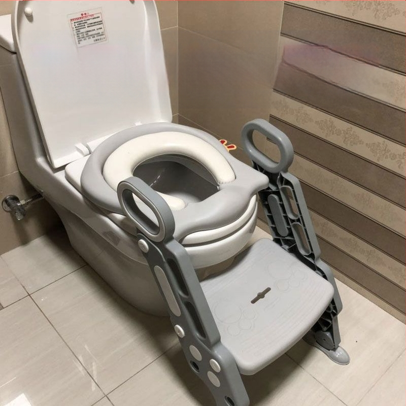 Παιδικό κάθισμα τουαλέτας με επένδυση και σκαλοπάτι τύπου, πολυπροπυλένιο