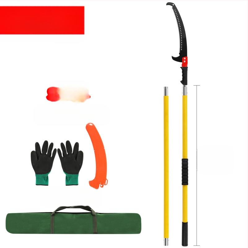 Daudzfunkcionāls izolēts rokas zāģis ar paplašināmo kātu un epoksīda sveķu stieni koku un dārza apgriešanai