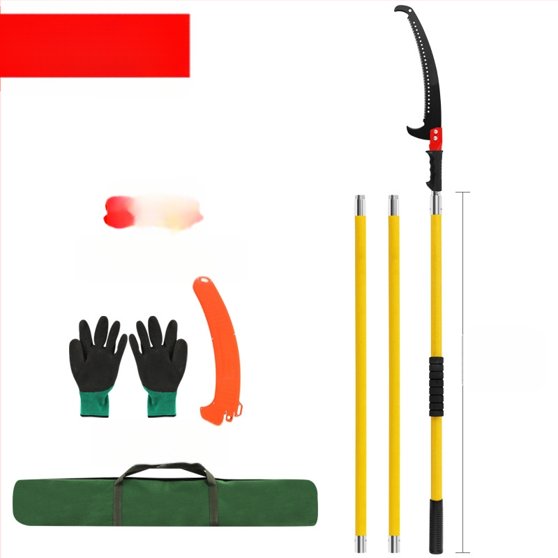 Daudzfunkcionāls izolēts rokas zāģis ar paplašināmo kātu un epoksīda sveķu stieni koku un dārza apgriešanai