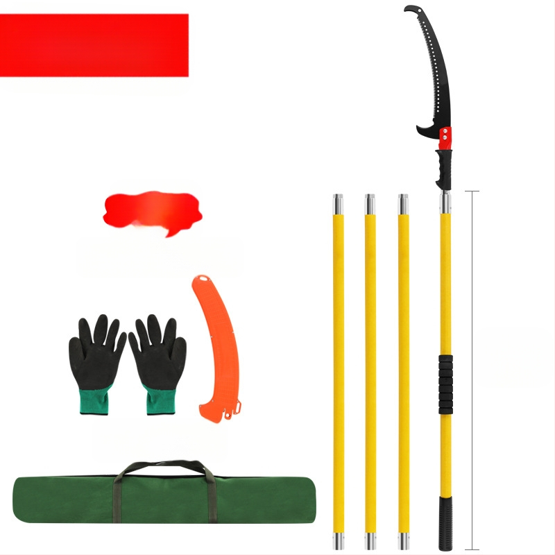 Daudzfunkcionāls izolēts rokas zāģis ar paplašināmo kātu un epoksīda sveķu stieni koku un dārza apgriešanai