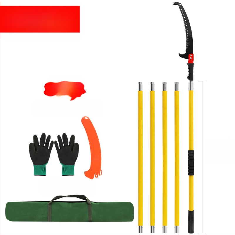 Daudzfunkcionāls izolēts rokas zāģis ar paplašināmo kātu un epoksīda sveķu stieni koku un dārza apgriešanai