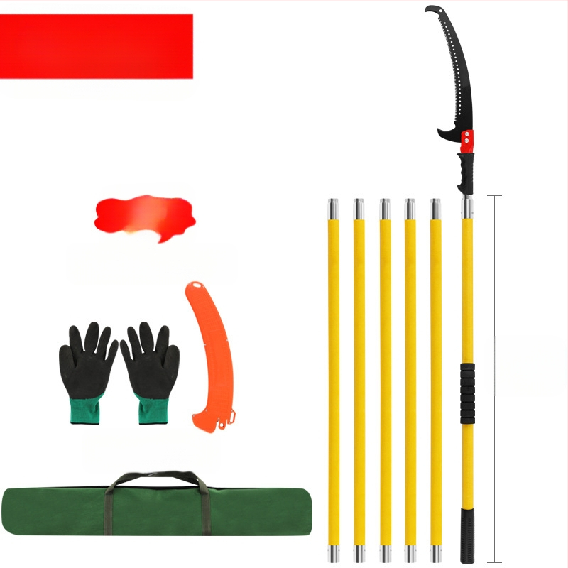 Daudzfunkcionāls izolēts rokas zāģis ar paplašināmo kātu un epoksīda sveķu stieni koku un dārza apgriešanai