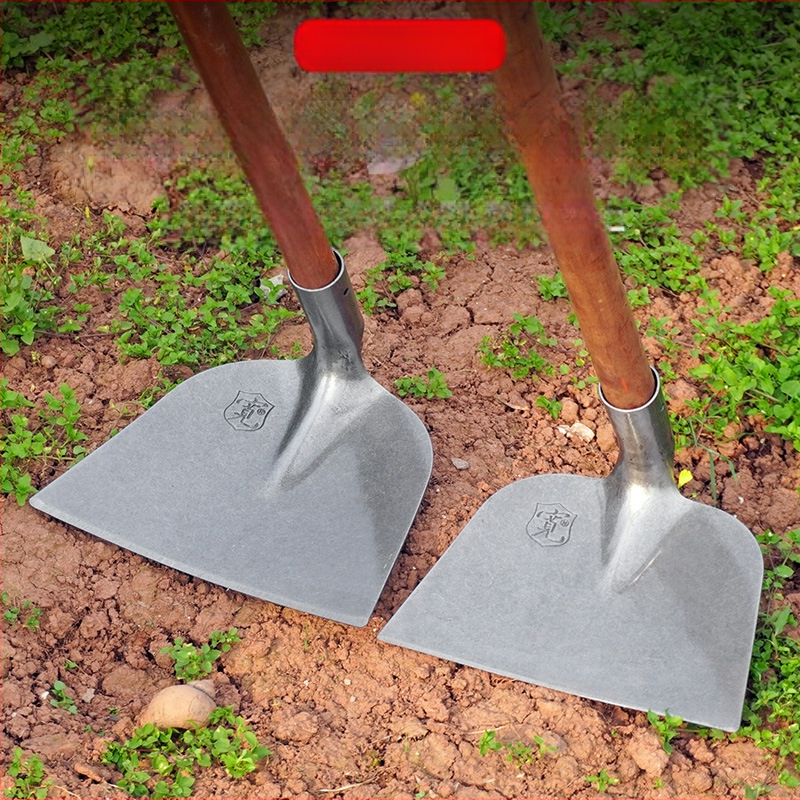 Πλήρως ατσάλινο φτυάρι κήπου για καλλιέργεια λαχανικών, πολυχρηστικό εργαλείο κήπου με ξύλινο χειριστήριο, κεφαλή από ατσάλι υψηλής περιεκτικότητας
