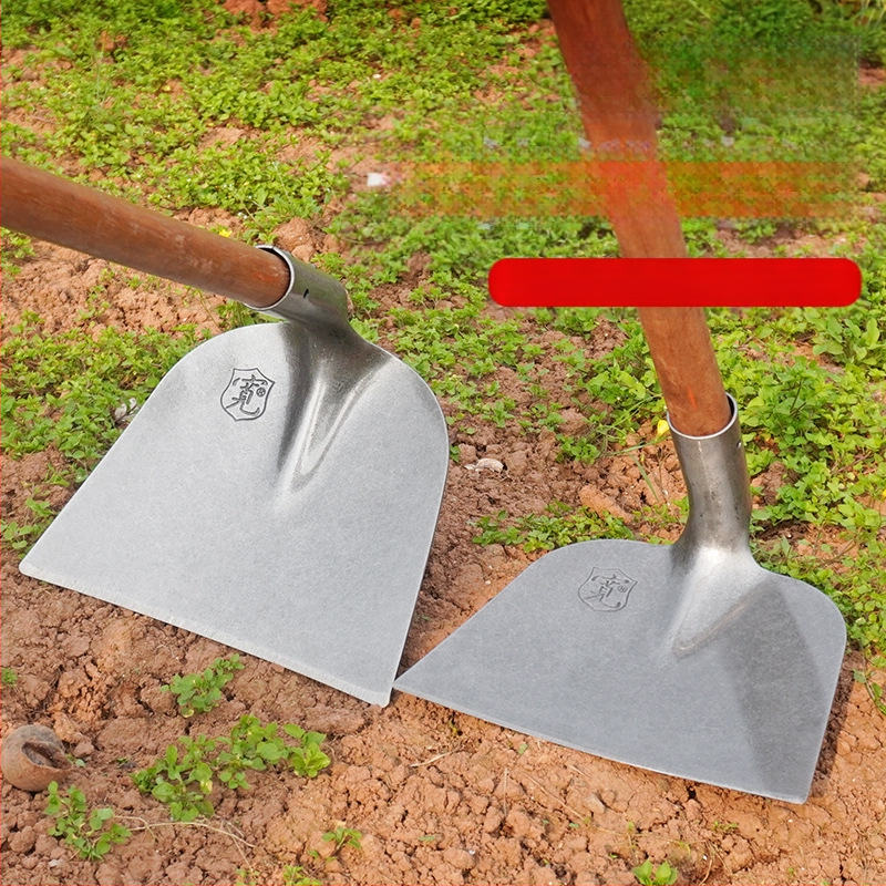 Πλήρως ατσάλινο φτυάρι κήπου για καλλιέργεια λαχανικών, πολυχρηστικό εργαλείο κήπου με ξύλινο χειριστήριο, κεφαλή από ατσάλι υψηλής περιεκτικότητας
