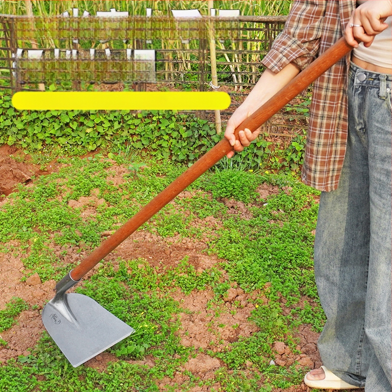 Πλήρως ατσάλινο φτυάρι κήπου για καλλιέργεια λαχανικών, πολυχρηστικό εργαλείο κήπου με ξύλινο χειριστήριο, κεφαλή από ατσάλι υψηλής περιεκτικότητας
