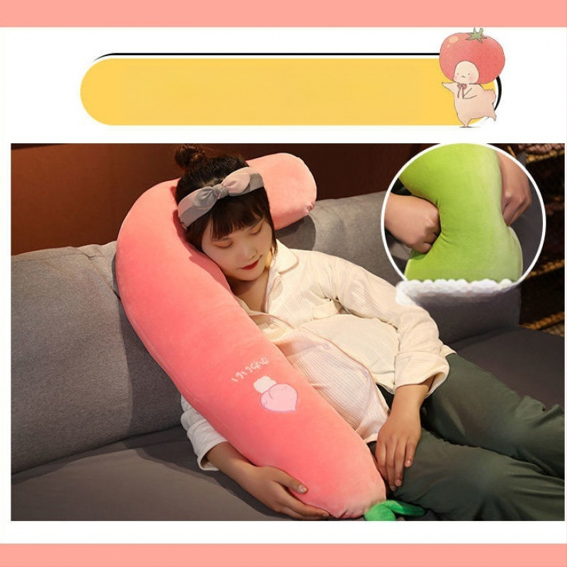 U-veida grūtnieču spilvens ar vidējo atbalstu sānu gulēšanai; svars 0,55–1,0 kg; pildījuma augstums 1–5 cm; piemērots visiem grūsnības posmiem; noņemams un mazgājams pārklājs