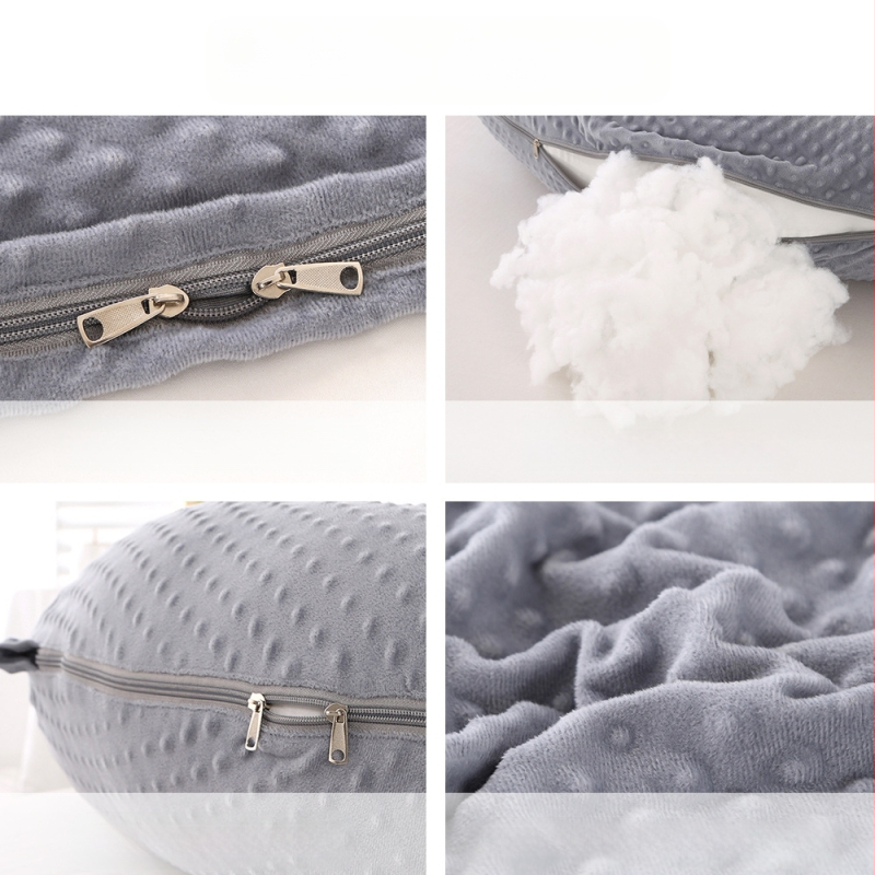 Adīti J formas grūtnieču spilvens ar vidukļa atbalstu, poliestera šķiedras pildījums, svars 1,9 kg, pielāgošana pieejama