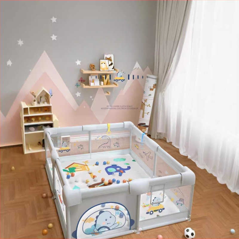 Sklopivi dječji madrac za igru s ogradom - unutarnja upotreba, tkanina, za djecu 0-2 godine
