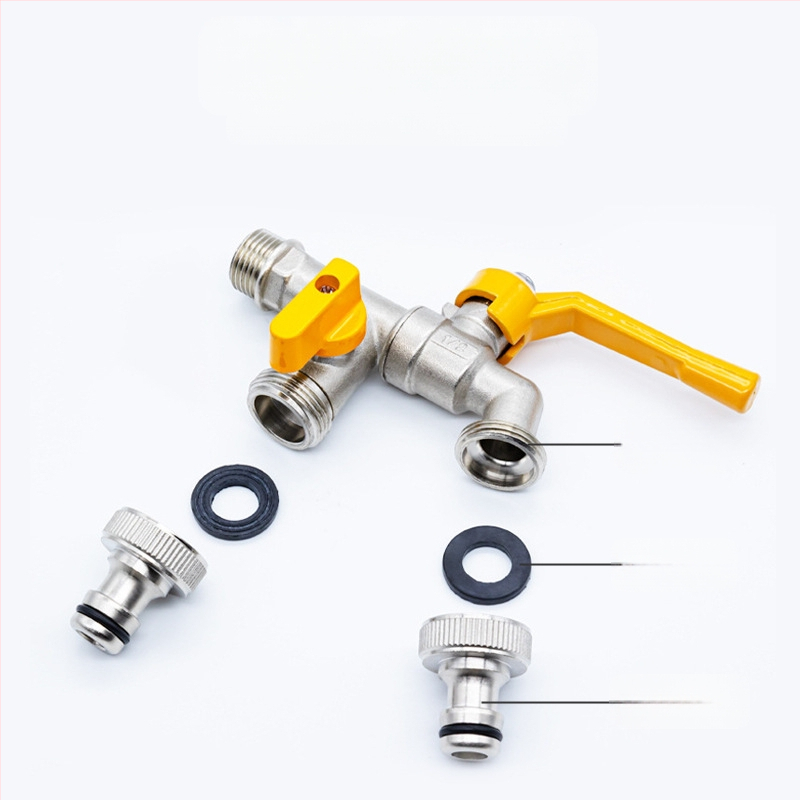 Kran za perilicu i kupaonu — 304 nehrđajući čelik / mesing / plast, dvostruki izlaz, debela konstrukcija, otporan na eksplozije