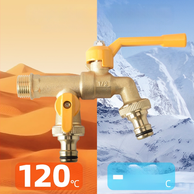 Kran za perilicu i kupaonu — 304 nehrđajući čelik / mesing / plast, dvostruki izlaz, debela konstrukcija, otporan na eksplozije