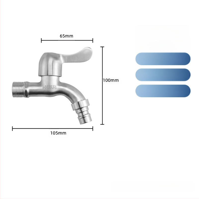 Kran za perilicu i kupaonu — 304 nehrđajući čelik / mesing / plast, dvostruki izlaz, debela konstrukcija, otporan na eksplozije
