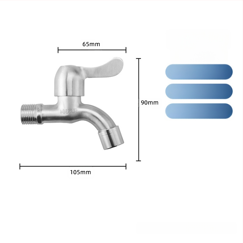 Kran za perilicu i kupaonu — 304 nehrđajući čelik / mesing / plast, dvostruki izlaz, debela konstrukcija, otporan na eksplozije