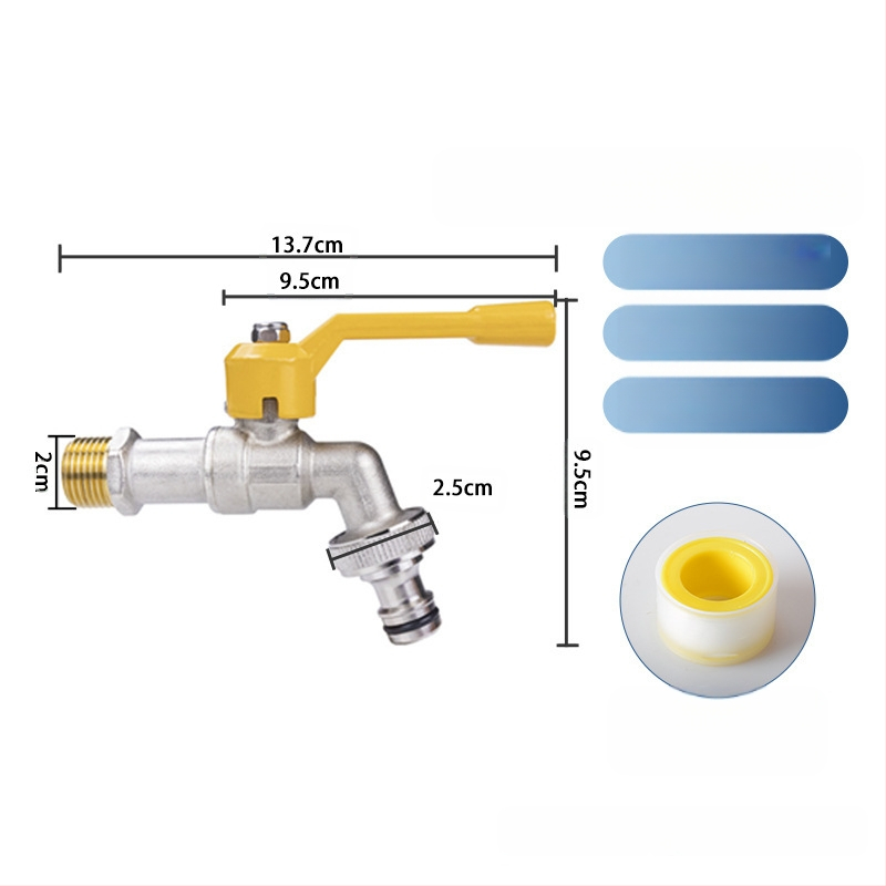 Kran za perilicu i kupaonu — 304 nehrđajući čelik / mesing / plast, dvostruki izlaz, debela konstrukcija, otporan na eksplozije