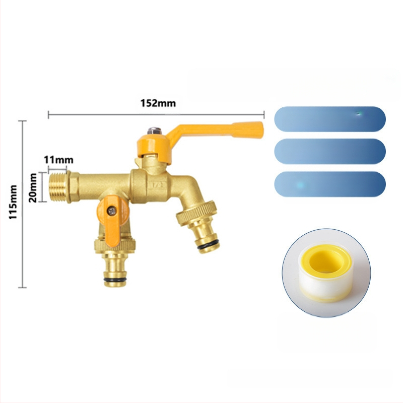 Kran za perilicu i kupaonu — 304 nehrđajući čelik / mesing / plast, dvostruki izlaz, debela konstrukcija, otporan na eksplozije