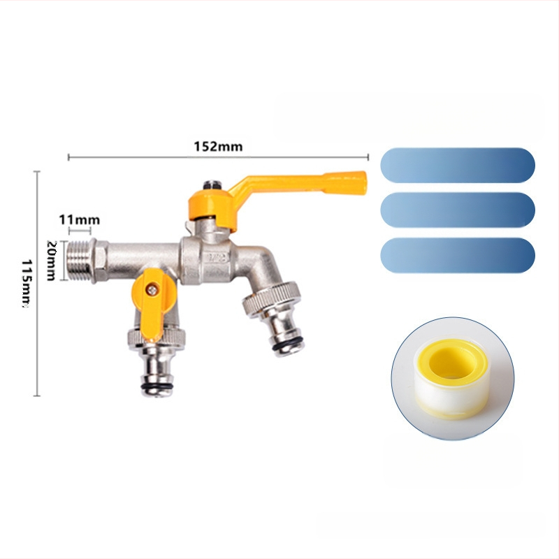 Kran za perilicu i kupaonu — 304 nehrđajući čelik / mesing / plast, dvostruki izlaz, debela konstrukcija, otporan na eksplozije