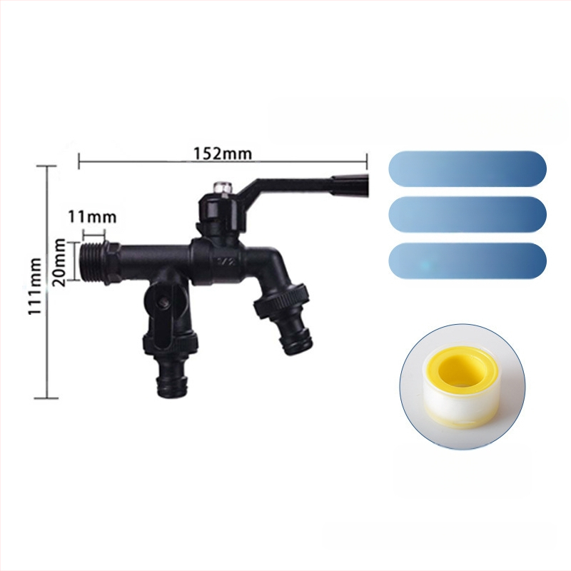 Kran za perilicu i kupaonu — 304 nehrđajući čelik / mesing / plast, dvostruki izlaz, debela konstrukcija, otporan na eksplozije