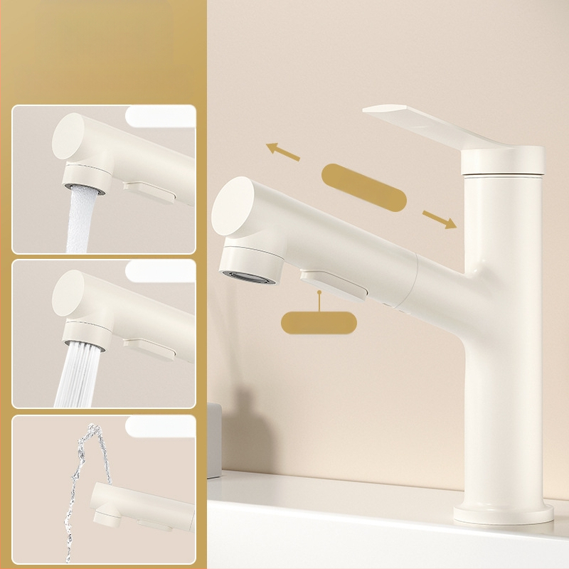 Praustuvo maišytuvo su ištraukiamu purkštuvu, karštas ir šaltas, nerūdijančio plieno SUS33, keraminis vožtuvo korpusas, 0-90°C, 0.8-1.2 MPa
