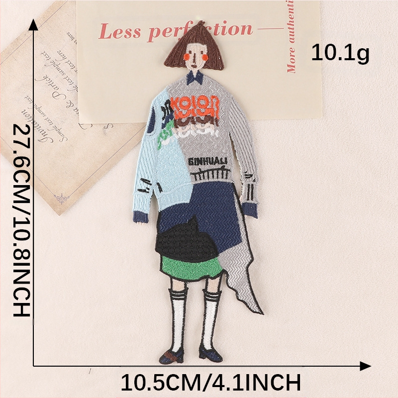 Patch κεντήματος διαλυόμενο στο νερό με εικόνα κοριτσιού για ρούχα και αξεσουάρ