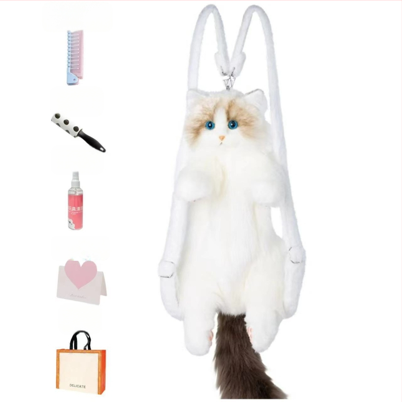 Katės pūkų kuprinė lėlė su PP medvilnės užpildymu, amžiaus grupė 15–35 metai