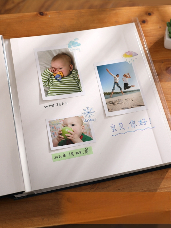 Αλμπουμ φωτογραφιών για την ανάπτυξη του μωρού — DIY αυτοκόλλητο, χειροποίητο, μεγάλης χωρητικότητας, εξώφυλλο από χαρτί; Διαθέσιμο σε 20, 40 ή 60 σελίδες; Κατάλληλο ως δώρο για συμμαθητές.