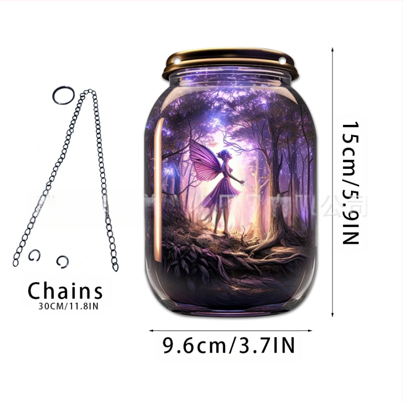 Akrilno staklo privjesak s motivom vile-elf za kućnu dekoraciju; zidno viseći; mogućnost otiska loga; tisak na površini