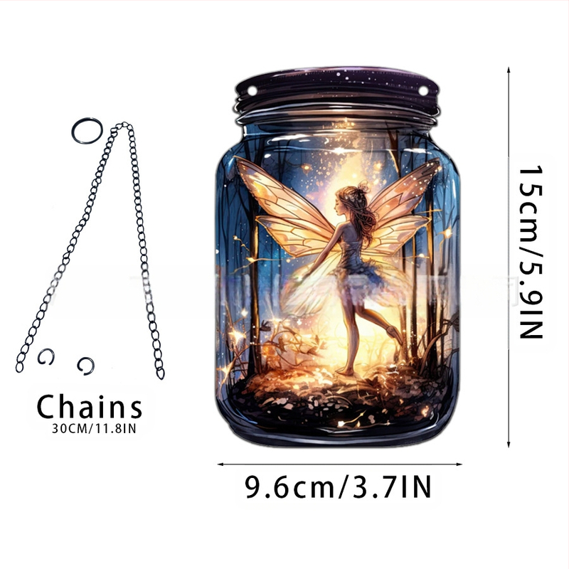 Akrilno staklo privjesak s motivom vile-elf za kućnu dekoraciju; zidno viseći; mogućnost otiska loga; tisak na površini