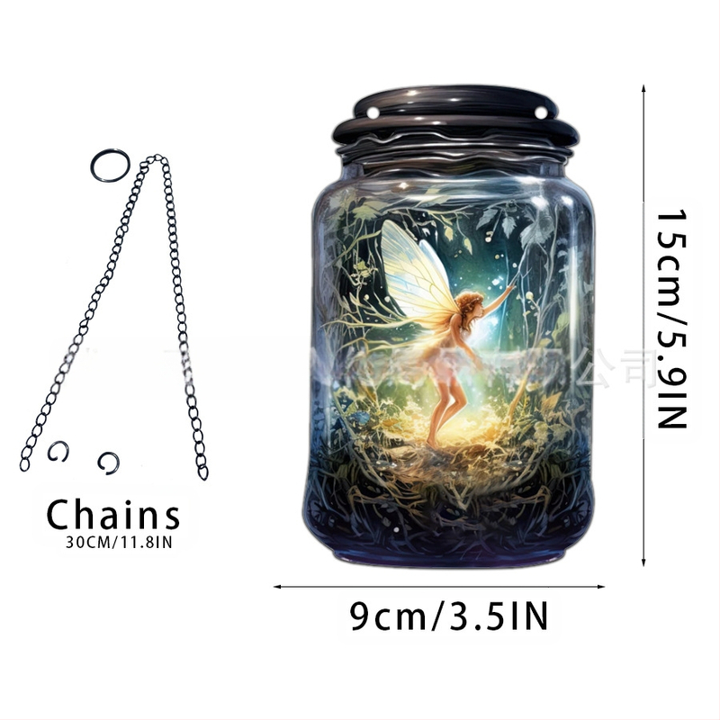 Akrilno staklo privjesak s motivom vile-elf za kućnu dekoraciju; zidno viseći; mogućnost otiska loga; tisak na površini