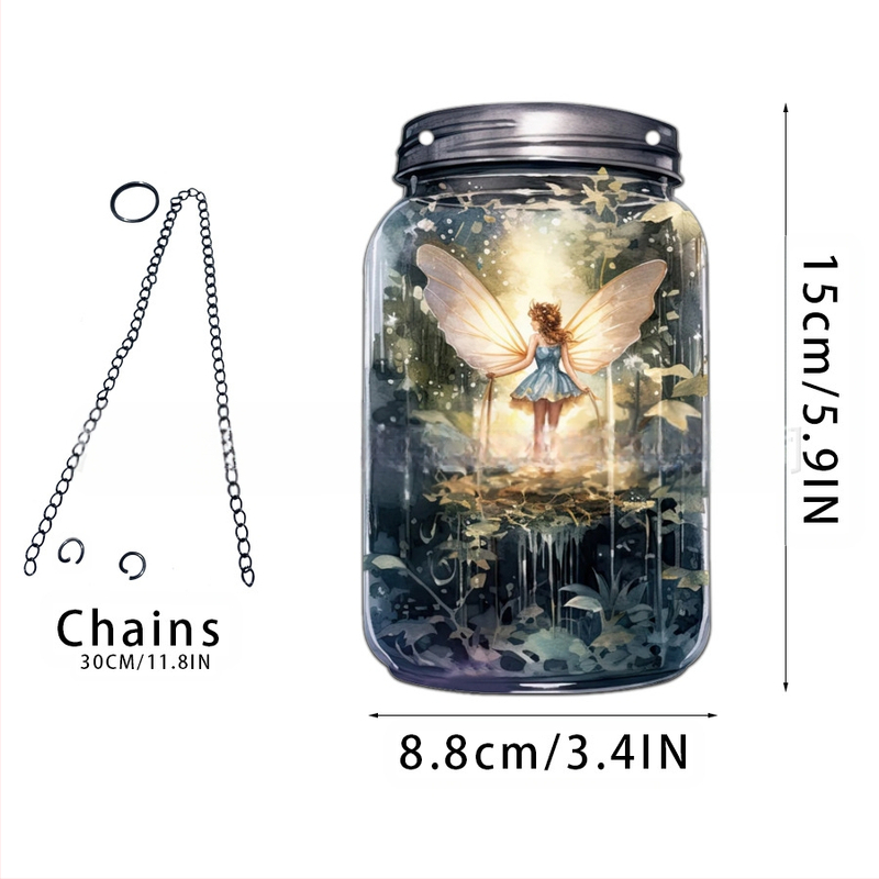 Akrilno staklo privjesak s motivom vile-elf za kućnu dekoraciju; zidno viseći; mogućnost otiska loga; tisak na površini