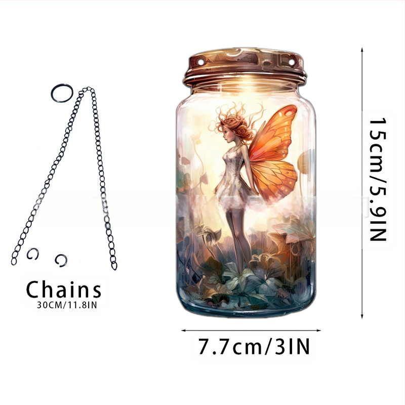 Akrilno staklo privjesak s motivom vile-elf za kućnu dekoraciju; zidno viseći; mogućnost otiska loga; tisak na površini