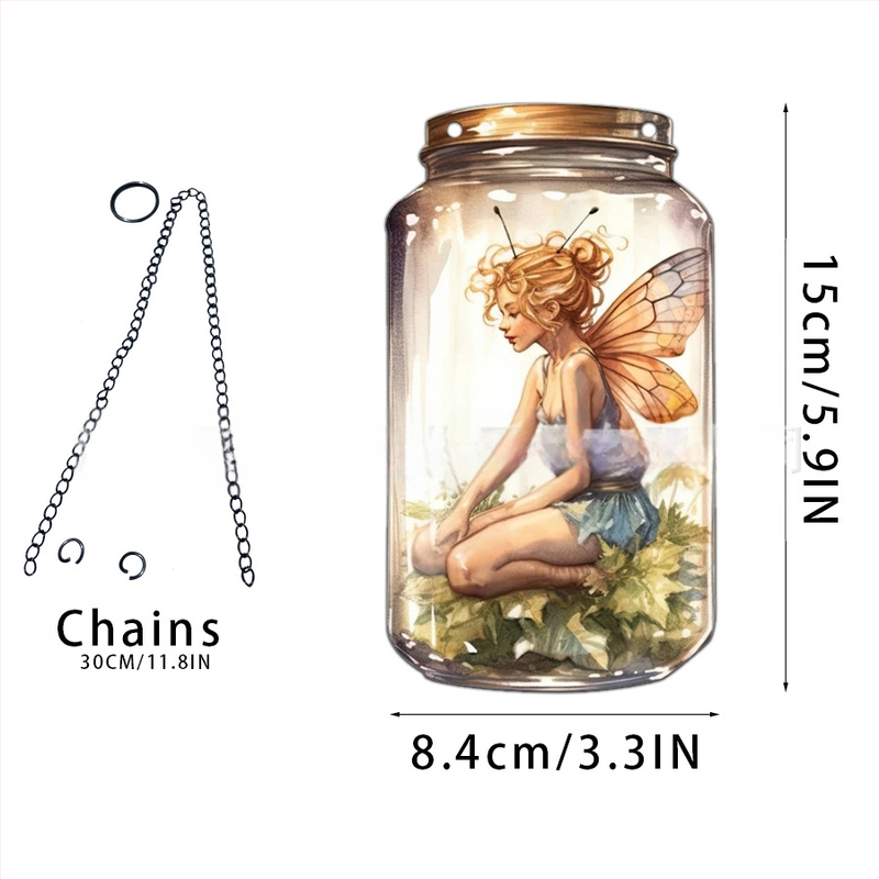 Akrilno staklo privjesak s motivom vile-elf za kućnu dekoraciju; zidno viseći; mogućnost otiska loga; tisak na površini