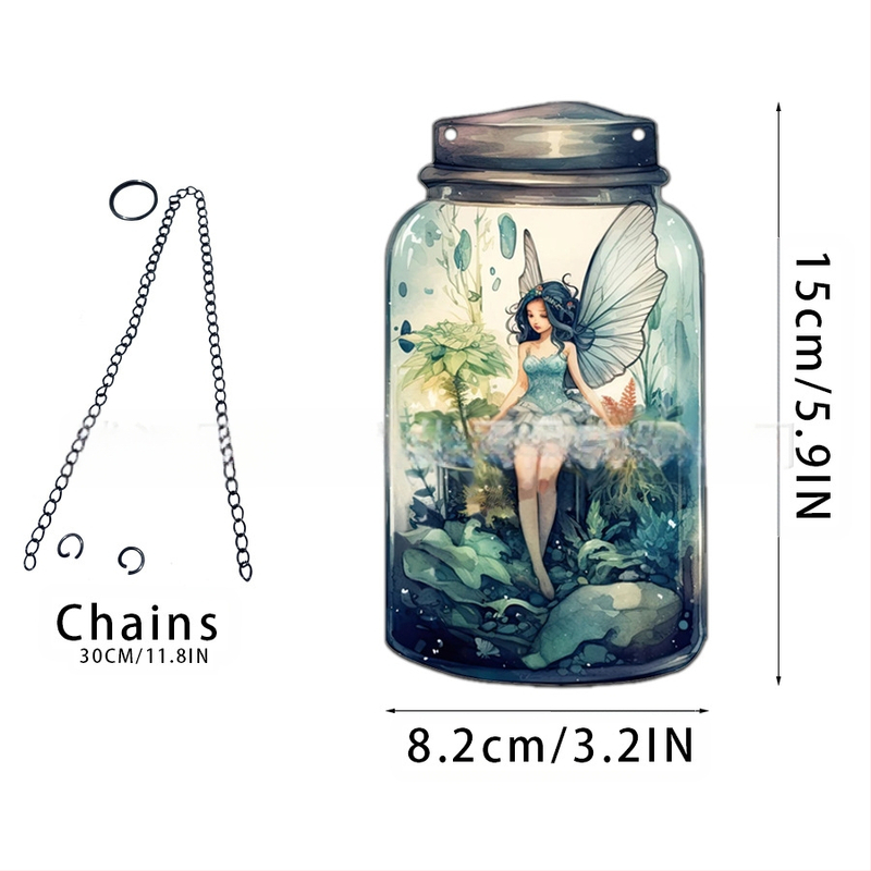 Akrilno staklo privjesak s motivom vile-elf za kućnu dekoraciju; zidno viseći; mogućnost otiska loga; tisak na površini