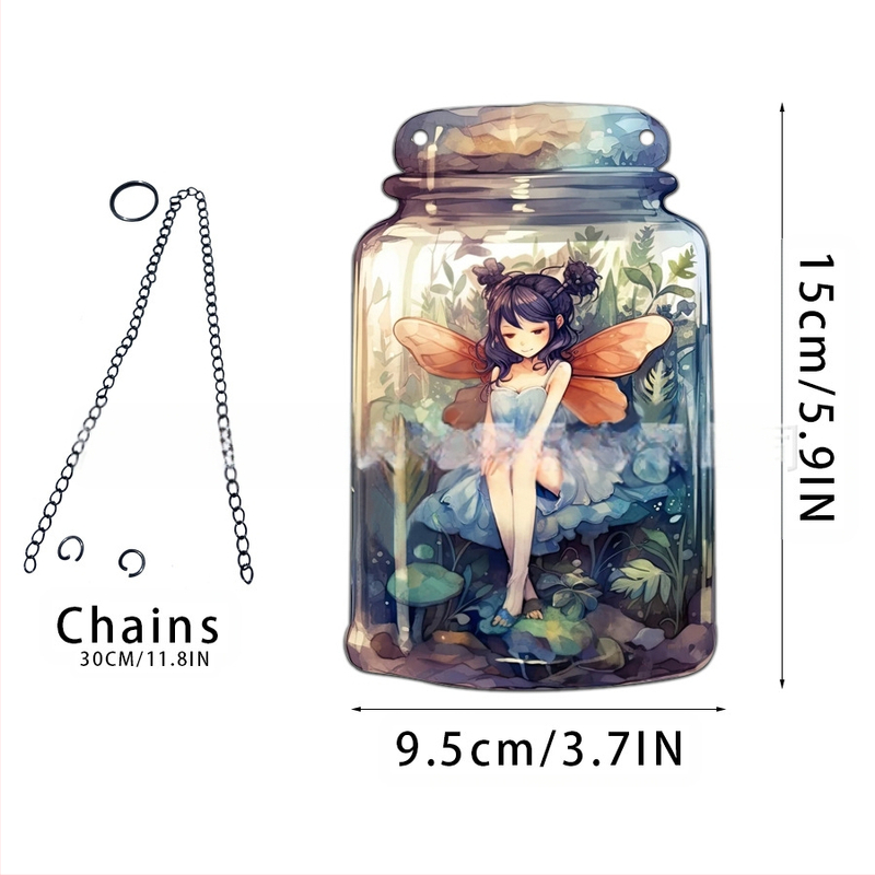 Akrilno staklo privjesak s motivom vile-elf za kućnu dekoraciju; zidno viseći; mogućnost otiska loga; tisak na površini