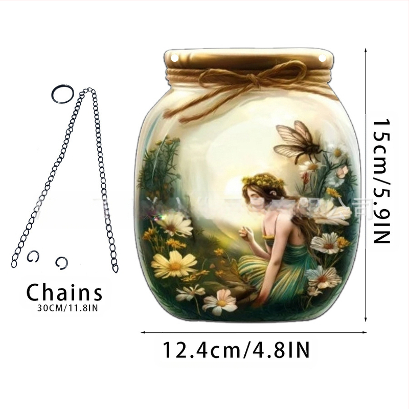 Akrilno staklo privjesak s motivom vile-elf za kućnu dekoraciju; zidno viseći; mogućnost otiska loga; tisak na površini