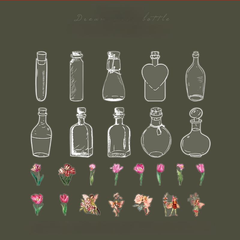 DIY Διαφανές σετ αυτοκόλλητων για ημερολόγια με ανοιξιάτικα φυτικά σχέδια και λουλούδια – Υλικό PET, Στυλ Μοντέρνος Μινιμαλισμός, Κατασκευή: Αυτοκόλλητο, Χωρίς εκτυπωμένο λογότυπο, Χωρίς άδεια IP