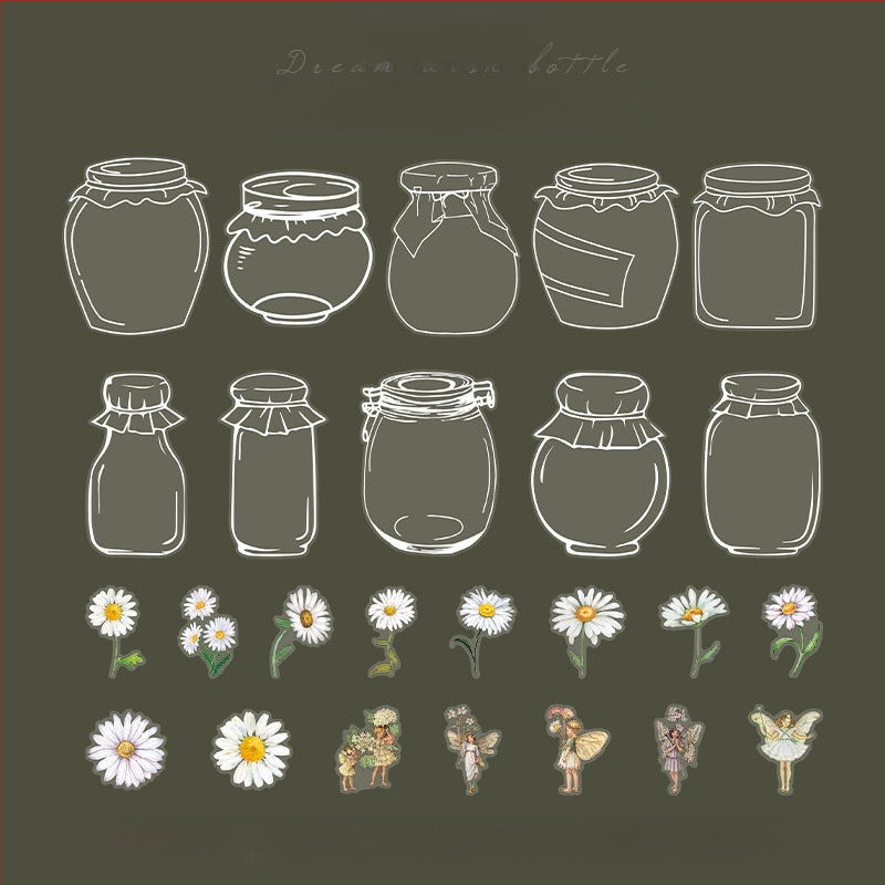 DIY Διαφανές σετ αυτοκόλλητων για ημερολόγια με ανοιξιάτικα φυτικά σχέδια και λουλούδια – Υλικό PET, Στυλ Μοντέρνος Μινιμαλισμός, Κατασκευή: Αυτοκόλλητο, Χωρίς εκτυπωμένο λογότυπο, Χωρίς άδεια IP