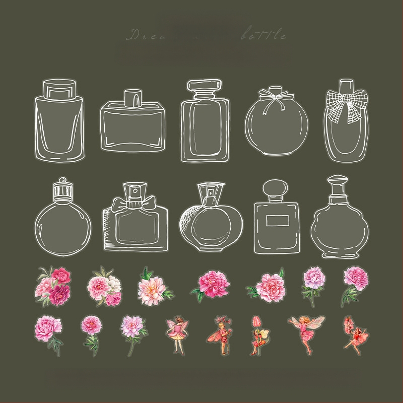 DIY Διαφανές σετ αυτοκόλλητων για ημερολόγια με ανοιξιάτικα φυτικά σχέδια και λουλούδια – Υλικό PET, Στυλ Μοντέρνος Μινιμαλισμός, Κατασκευή: Αυτοκόλλητο, Χωρίς εκτυπωμένο λογότυπο, Χωρίς άδεια IP