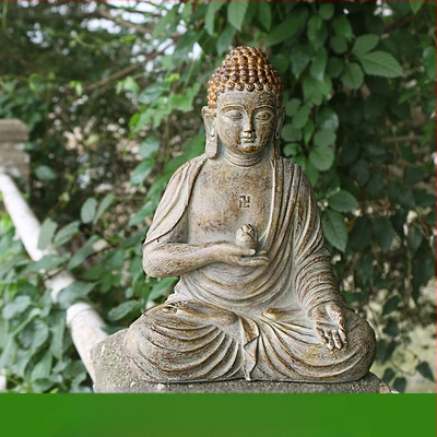 Budo skulptūra su Zen įkvėpimu, šiuolaikinis Kinijos dizainas, ekologiška derva, graviravimas