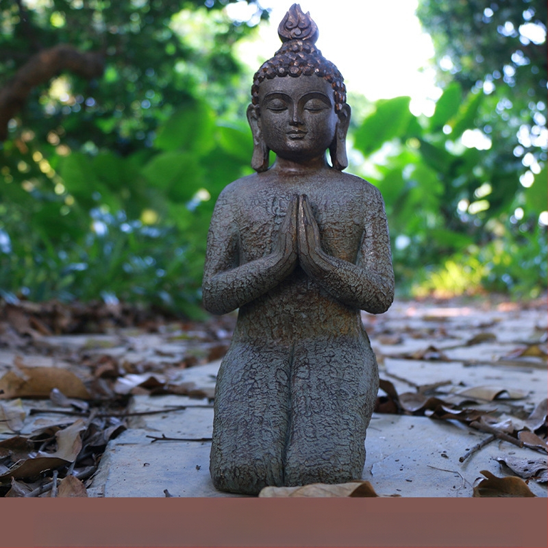 Budo skulptūra su Zen įkvėpimu, šiuolaikinis Kinijos dizainas, ekologiška derva, graviravimas