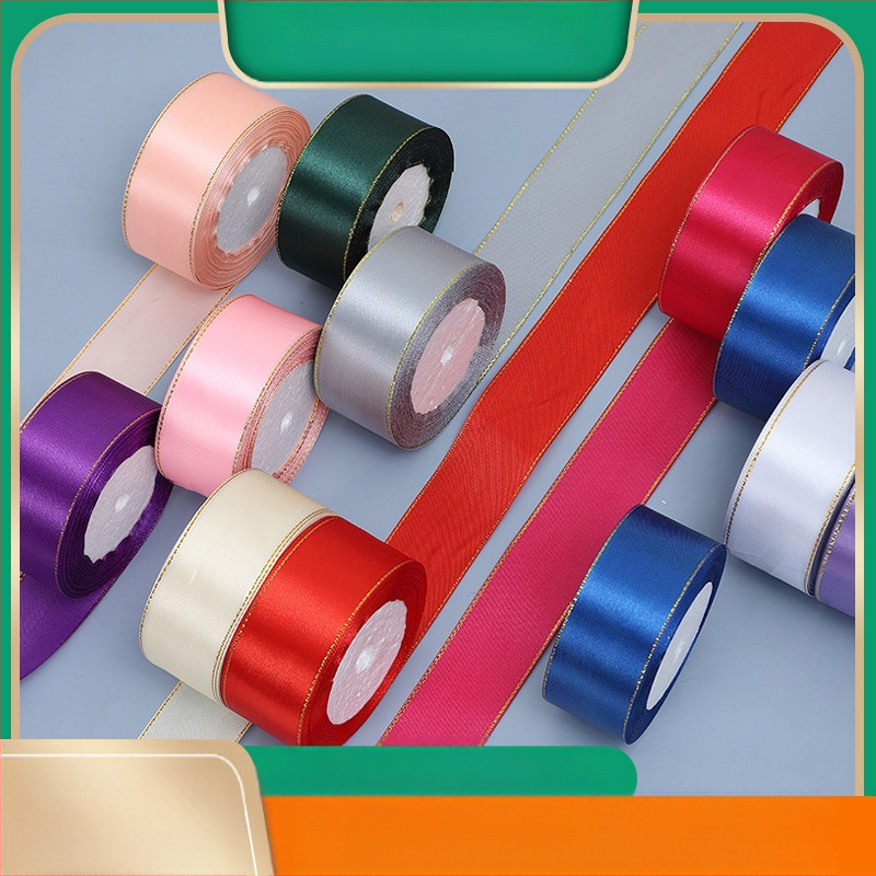 Κορδέλα - Διπλό χρυσό άκρο, πολύχρωμη κορδέλα δώρου - Jinghui, κατάλληλη για αξεσουάρ μαλλιών, διακόσμηση, ρούχα, χειροποίητα