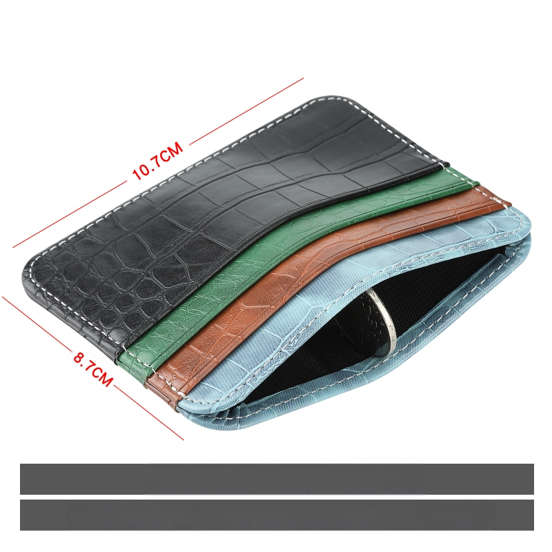 PU bőr kártyatartó, ultra vékony, kétoldalas, 7 kártya kapacitás, 1 hajtás