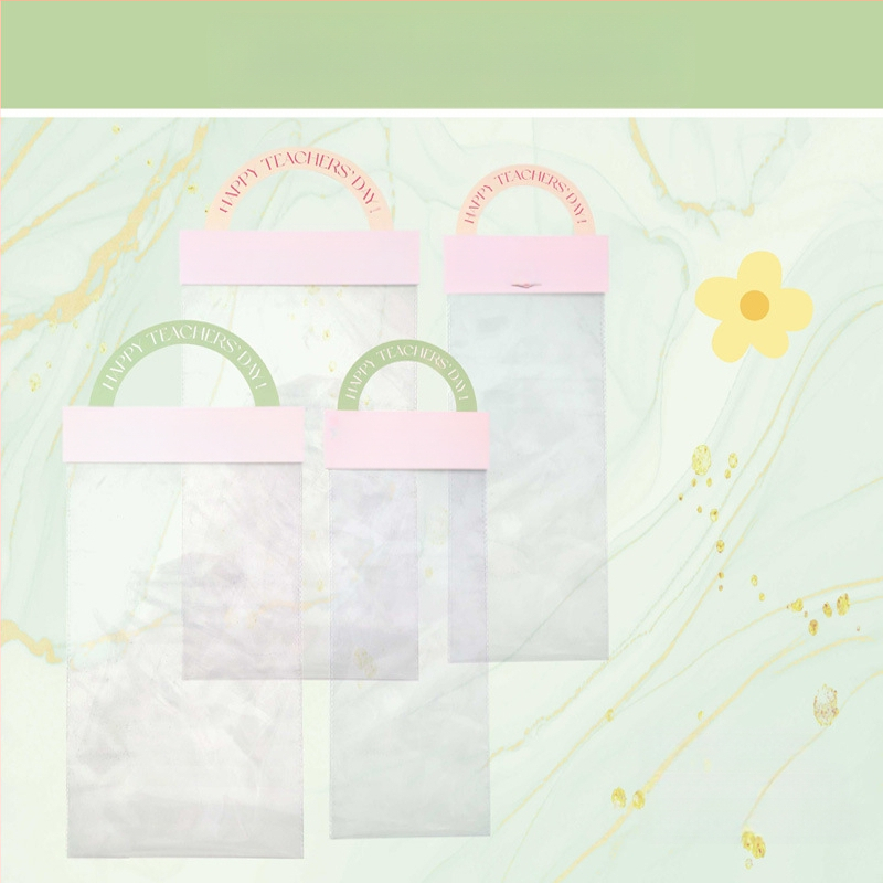 Pedagogų dienos puokštės maišelis - OPP medžiaga, spausdinimas, modelis LH022, prekių ženklas Han Hyun