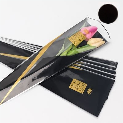 OPP maišelis vienai rožei puokštės įvyniojimui, širdies lango dizainas, tolerancija 5%