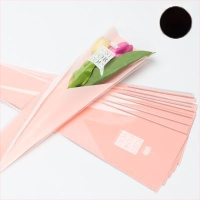 OPP maišelis vienai rožei puokštės įvyniojimui, širdies lango dizainas, tolerancija 5%